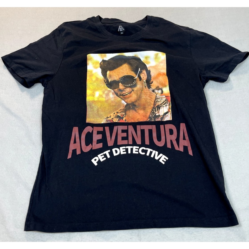 Ace Ventura Shirt‎ Medium Black Pet Detective Jim Carrey  American stitch 1983